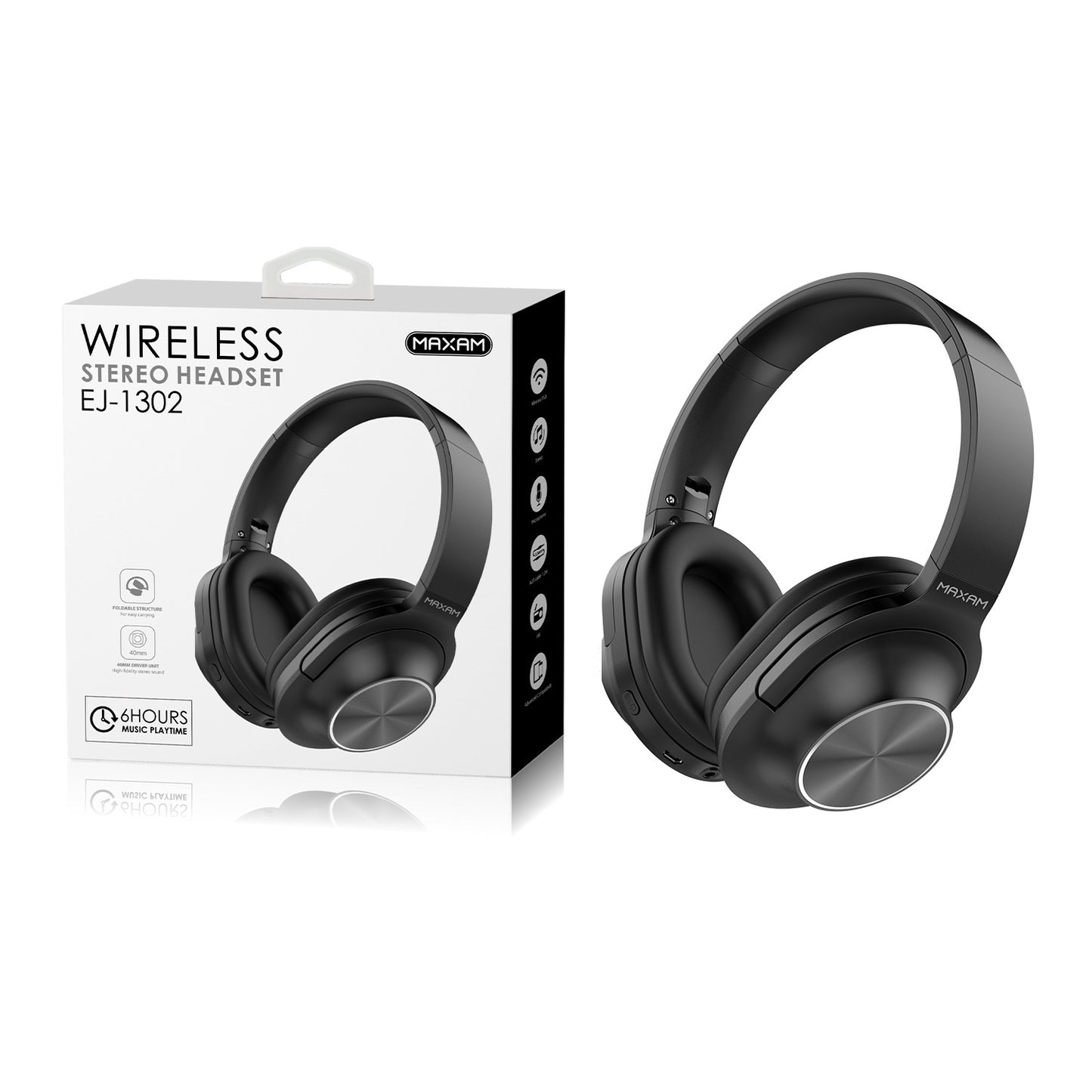 Maxam EJ-1302 Wireless Stereo Headphones