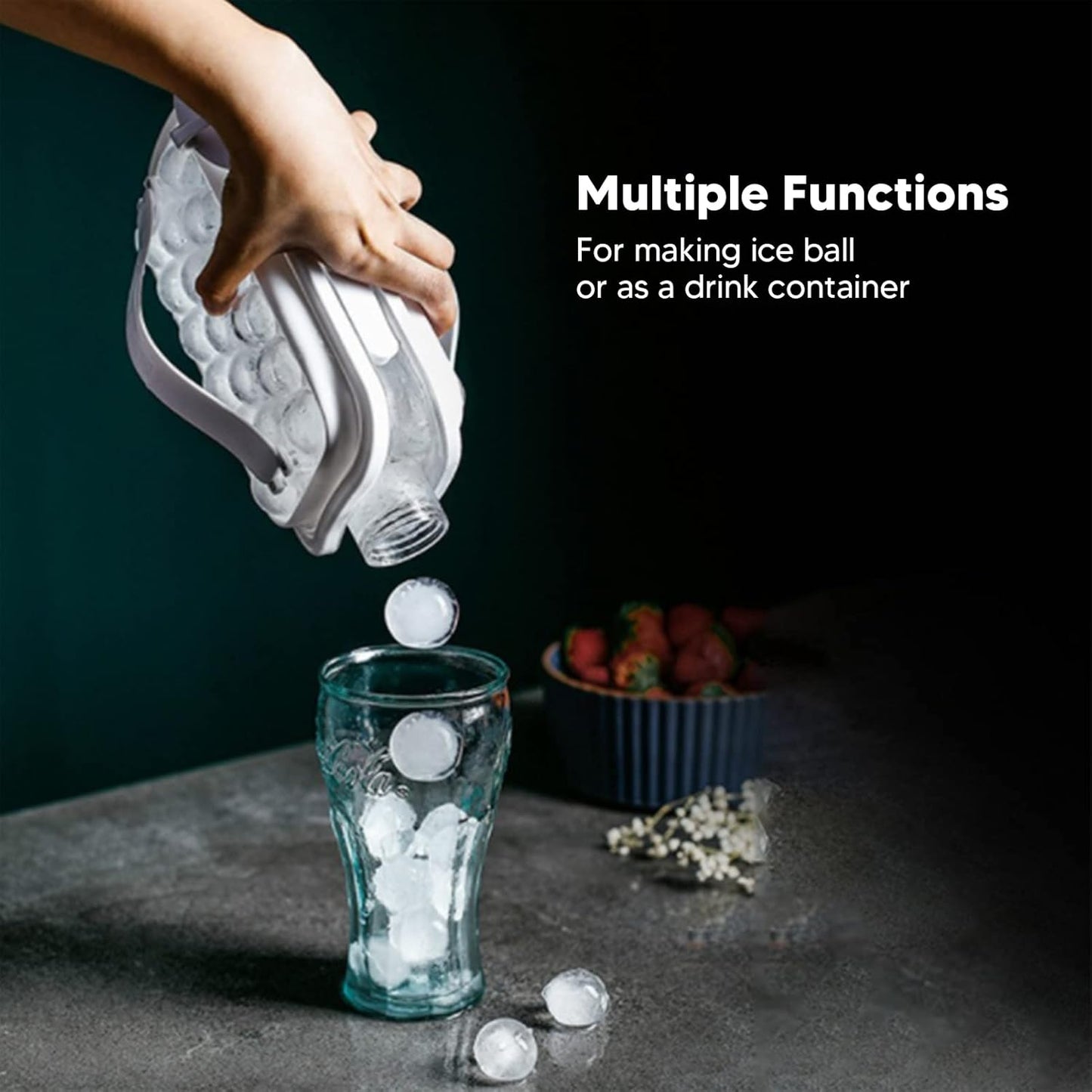 Portable Ice Ball Maker Bottle 2 in 1