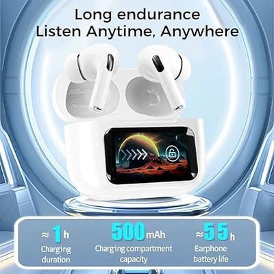 A9 PRO Wireless Bluetooth Earbuds - Digital Display, ANC + ENC, Wireless Charging