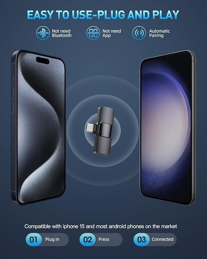 K8 Type C Wireless Microphone / Collar Mic/ IOS/Android Mic