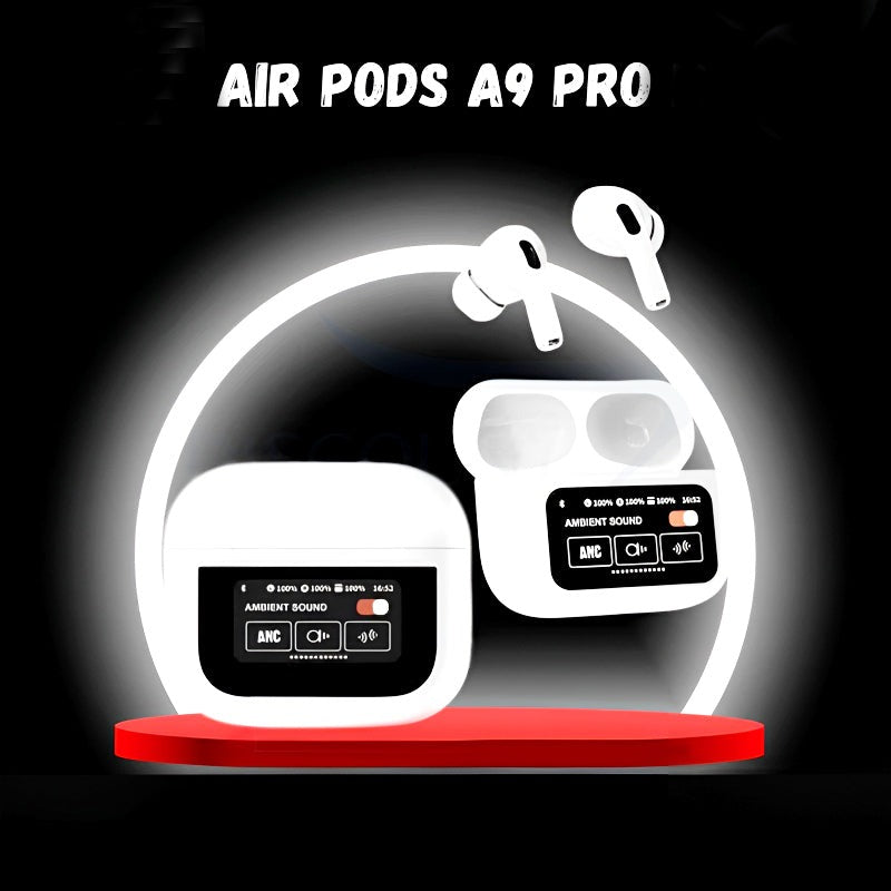A9 PRO Wireless Bluetooth Earbuds - Digital Display, ANC + ENC, Wireless Charging