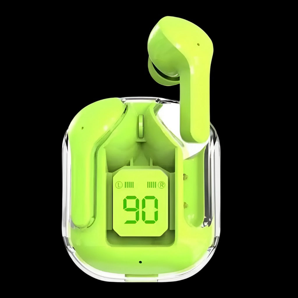 AIR 31 WIRELESS EARBUDS WITH CRYSTAL TRANSPARENT CASE