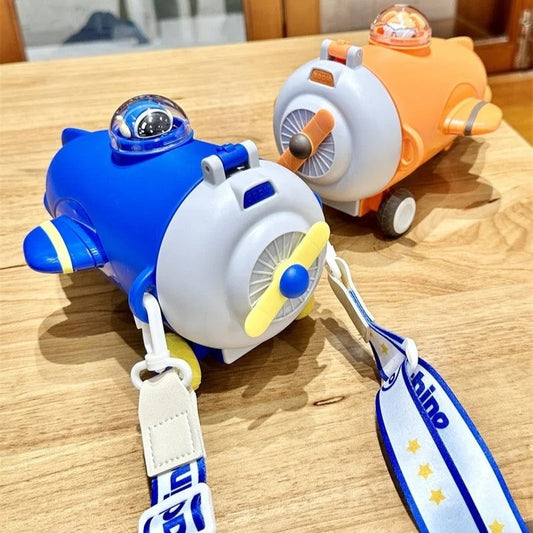 Airplane Shaped Water Bottle Portable, Strap Plane Water Bottle for Kids.