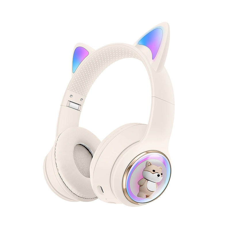 Cute Cat AKZ-51 Wireless Bluetooth Headphones with LED