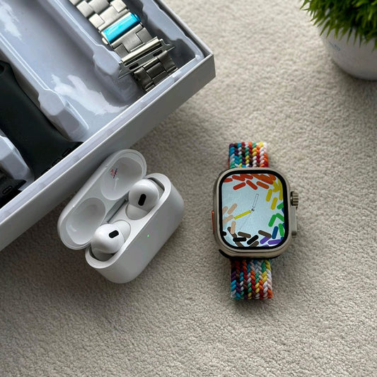 i20 Ultra Smart Watch - max suit 7 in 1 set with earbuds