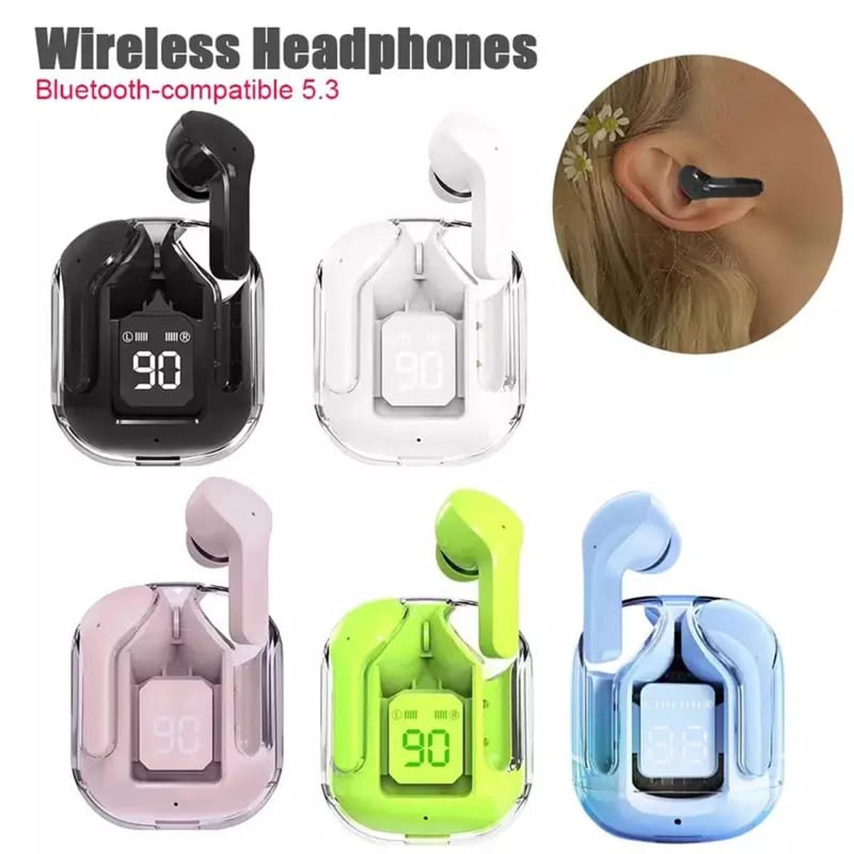 AIR 31 WIRELESS EARBUDS WITH CRYSTAL TRANSPARENT CASE