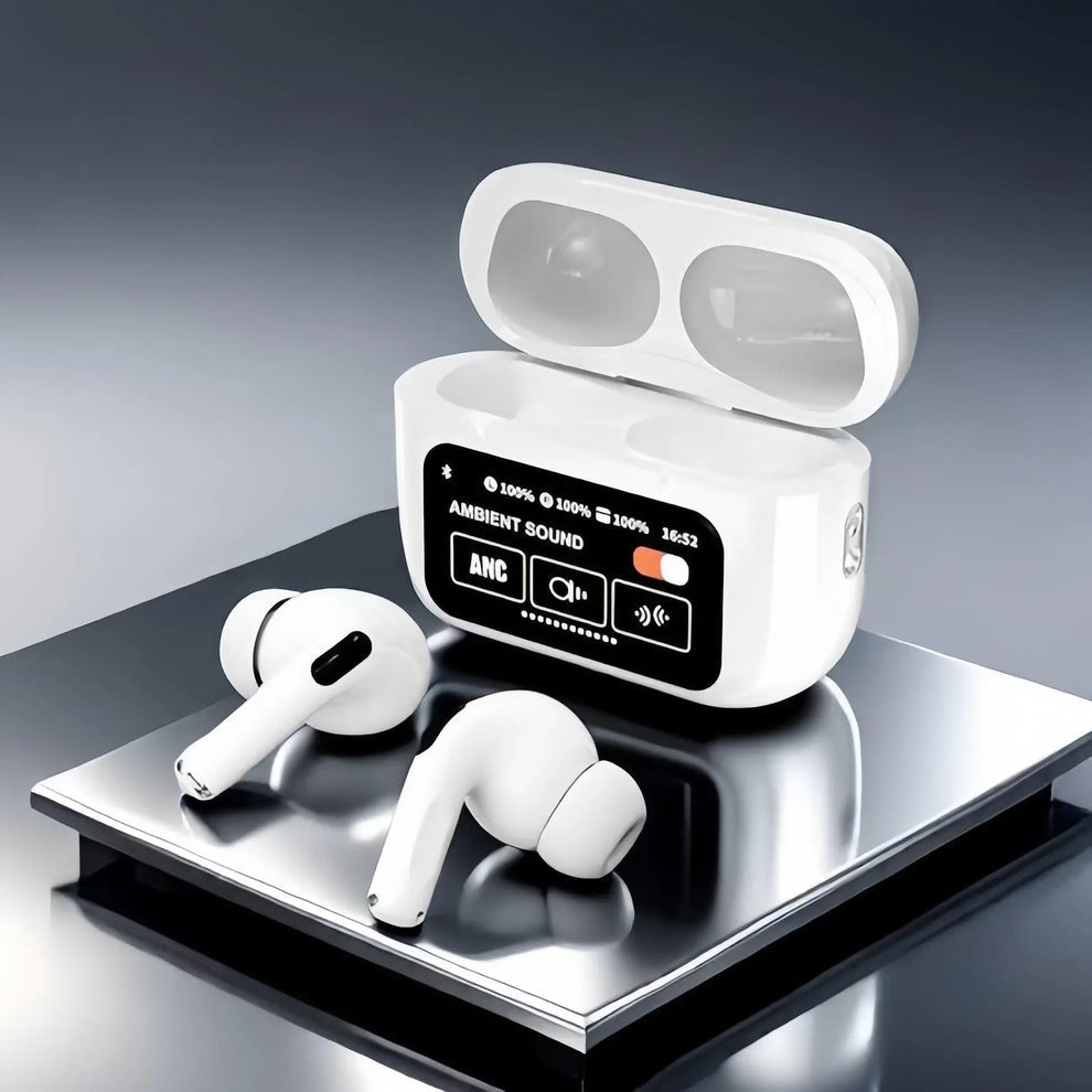 A9 PRO Wireless Bluetooth Earbuds - Digital Display, ANC + ENC, Wireless Charging