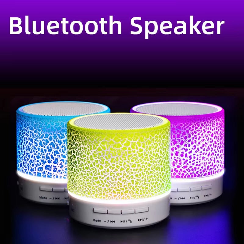 Portable Wireless Mini Bluetooth Speaker – MP3, FM, USB, SD, LED Crackle Lights