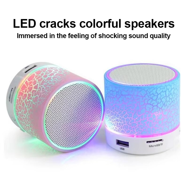 Portable Wireless Mini Bluetooth Speaker – MP3, FM, USB, SD, LED Crackle Lights