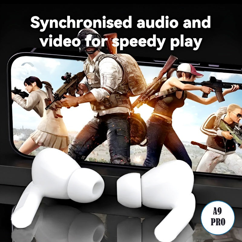 A9 PRO Wireless Bluetooth Earbuds - Digital Display, ANC + ENC, Wireless Charging