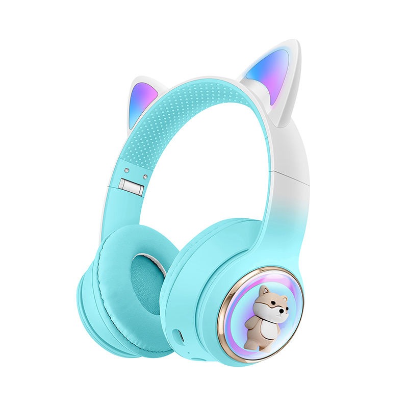 Cute Cat AKZ-51 Wireless Bluetooth Headphones with LED