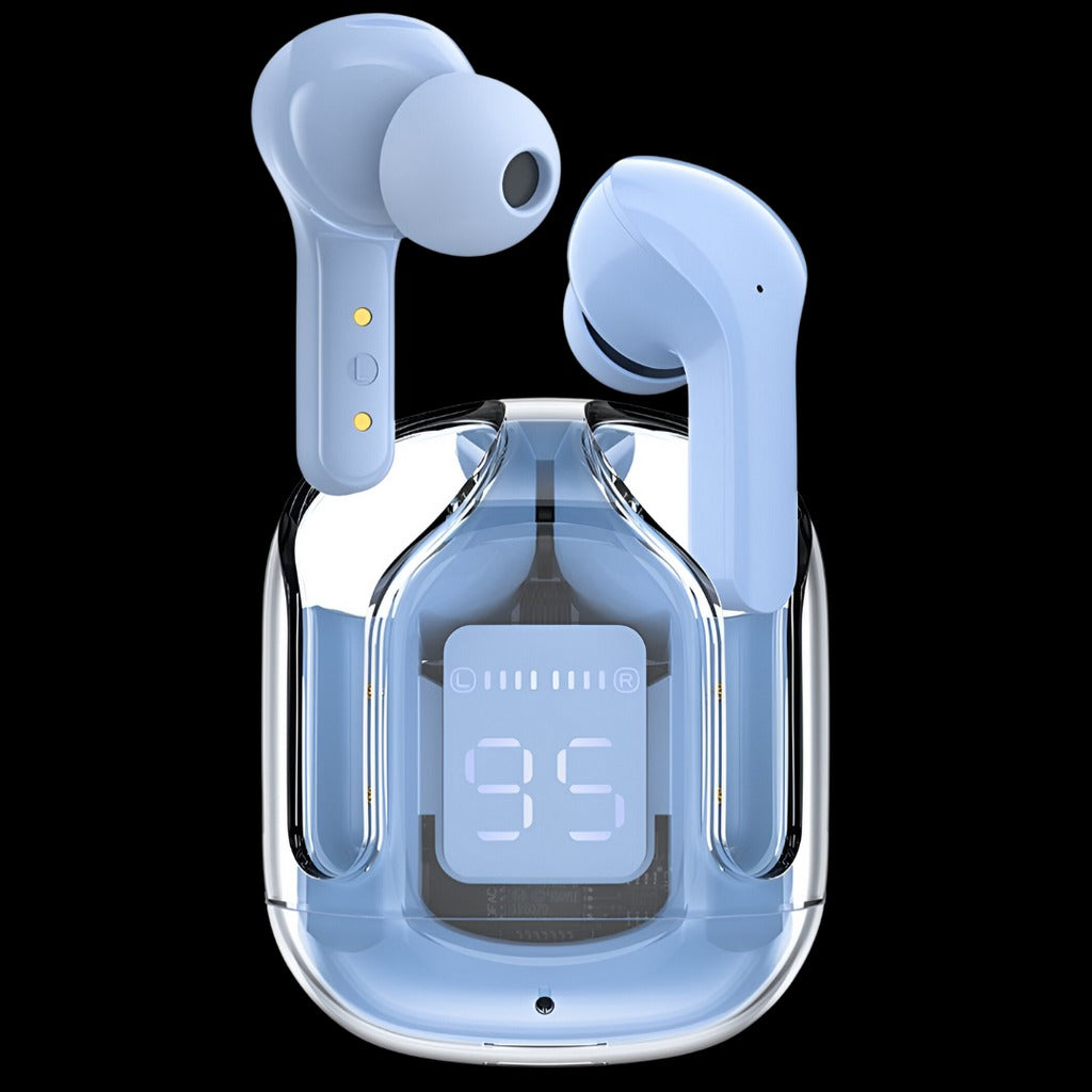 AIR 31 WIRELESS EARBUDS WITH CRYSTAL TRANSPARENT CASE