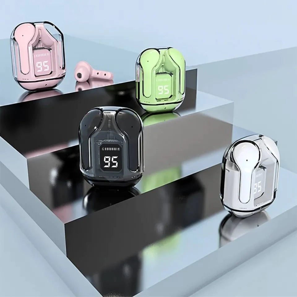 AIR 31 WIRELESS EARBUDS WITH CRYSTAL TRANSPARENT CASE