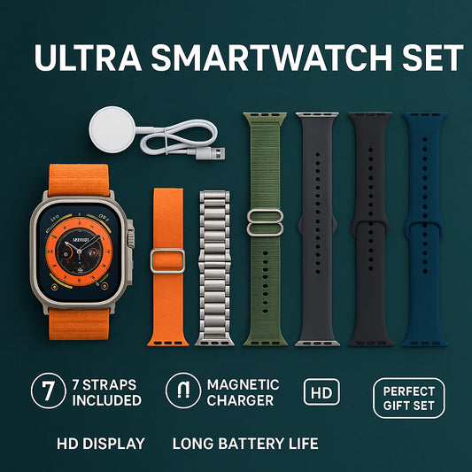 Ultra Smartwatch 7-in-1 Strap Combo – Premium Multi-Band Kit