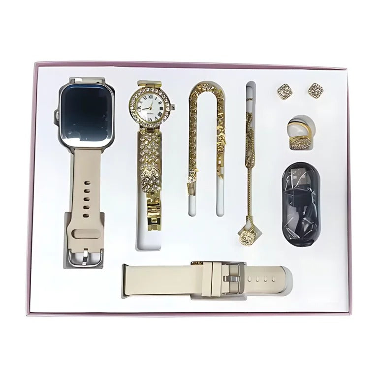A58 Plus Smart Watch with Elegant Jewellery Combo-Perfect Gift Set