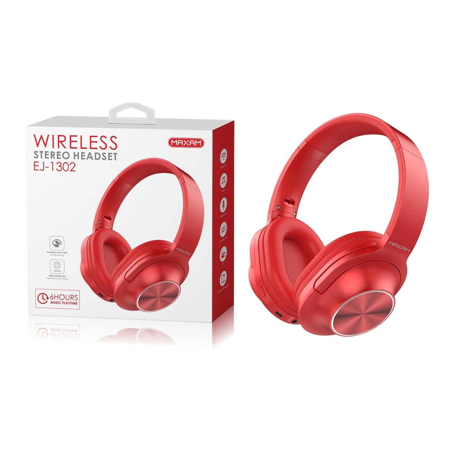 Maxam EJ-1302 Wireless Stereo Headphones