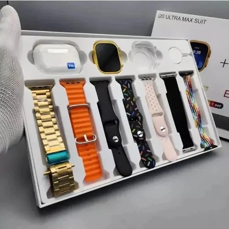 i20 Ultra Smart Watch - max suit 7 in 1 set with earbuds